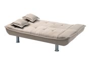 Truffle microfiber sofa bed w/ chrome legs by Glory additional picture 2