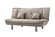 Truffle microfiber sofa bed w/ chrome legs by Glory additional picture 3