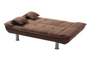 Brown microfiber sofa bed w/ chrome legs by Glory additional picture 3