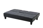 Black faux leather sofa bed w/ cup holders by Glory additional picture 3