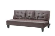 Brown faux leather sofa bed w/ cup holders by Glory additional picture 2