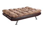 Padded sofa bed in mocha microfiber by Glory additional picture 2