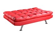 Padded sofa bed in red leatherette by Glory additional picture 2