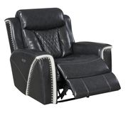 Grey / chalk two tone power recliner chair by Global additional picture 2