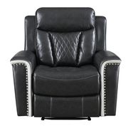 Grey / chalk two tone power recliner chair by Global additional picture 3