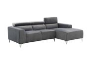 Gray velvet fabric micro suede sectional sofa by Glory additional picture 2