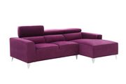 Purple velvet fabric micro suede sectional sofa by Glory additional picture 2