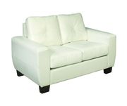 White leatherette affordable casual couch by Glory additional picture 3