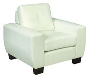 White leatherette affordable casual couch by Glory additional picture 4