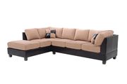 Saddle Fabric/Espresso Bycast Sectional Sofa by Glory additional picture 2
