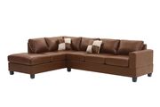 Walnut reversible bonded leather sectional sofa by Glory additional picture 2