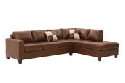 Walnut reversible bonded leather sectional sofa by Glory additional picture 2