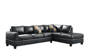 Black reversible bonded leather sectional sofa by Glory additional picture 2