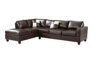 Espresso reversible bonded leather sectional sofa by Glory additional picture 2