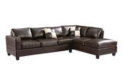 Espresso reversible bonded leather sectional sofa by Glory additional picture 2