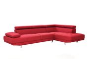 Adjustable arms/headrests red fabric sectional sofa by Glory additional picture 2