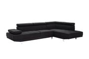 Adjustable arms/headrests black fabric sectional sofa by Glory additional picture 2