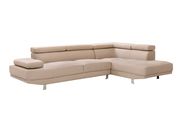 Adjustable arms/headrests tan fabric sectional sofa by Glory additional picture 3