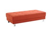 Adjustable arms/headrests orange faux leather sectional sofa by Glory additional picture 3