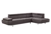 Adjustable arms/headrests gray fabric sectional sofa by Glory additional picture 3