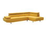 Adjustable arms/headrests yellow fabric sectional sofa by Glory additional picture 2