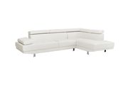 Adjustable arms/headrests white faux leather sectional sofa by Glory additional picture 2