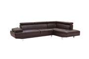 Adjustable arms/headrests brown faux leather sectional sofa by Glory additional picture 3
