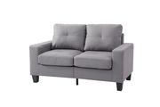 Affordable gray faux leather sofa by Glory additional picture 3