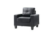 Affordable black faux leather sofa by Glory additional picture 2