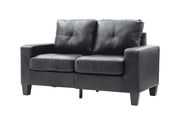 Affordable black faux leather sofa by Glory additional picture 3
