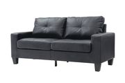 Affordable black faux leather sofa by Glory additional picture 4