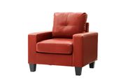 Affordable red faux leather sofa by Glory additional picture 2