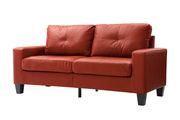Affordable red faux leather sofa by Glory additional picture 4