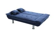 Dark blue microfiber fabric sofa bed by Glory additional picture 3
