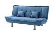 Marine blue microfiber fabric sofa bed by Glory additional picture 2
