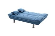 Marine blue microfiber fabric sofa bed by Glory additional picture 3
