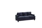 Navy blue microfiber casual style affordable sofa by Glory additional picture 2
