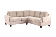 Vanilla microfiber sectional sofa w/ modern flare by Glory additional picture 2