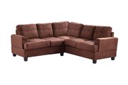 Chocolate microfiber sectional sofa w/ modern flare by Glory additional picture 2
