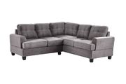 Gray microfiber sectional sofa w/ modern flare by Glory additional picture 2