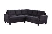 Black microfiber sectional sofa w/ modern flare by Glory additional picture 2