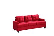 Red microfiber casual style affordable sofa by Glory additional picture 2