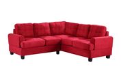 Red microfiber sectional sofa w/ modern flare by Glory additional picture 2