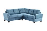 Aqua microfiber sectional sofa w/ modern flare by Glory additional picture 2