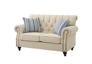 Cream fabric tufted classical style sofa by Glory additional picture 3