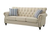 Cream fabric tufted classical style sofa by Glory additional picture 4