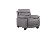Affordable modern gray faux leather sofa by Glory additional picture 2
