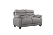 Affordable modern gray faux leather sofa by Glory additional picture 3