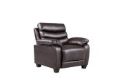 Affordable modern dark brown faux leather sofa by Glory additional picture 2