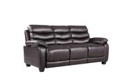 Affordable modern dark brown faux leather sofa by Glory additional picture 4